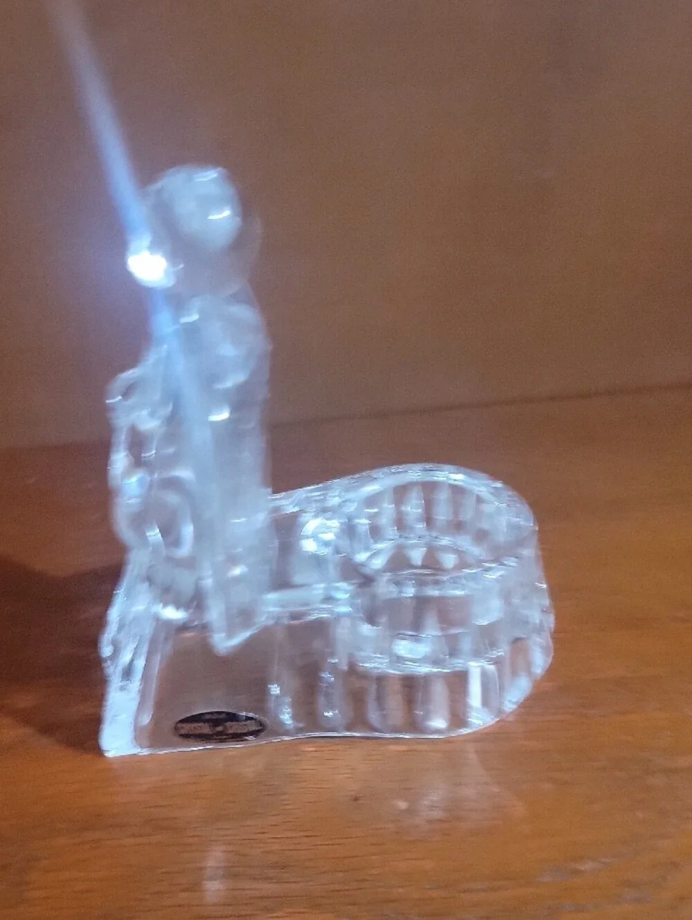 Vtg. Heavy Clear DePlomb Crystal Angel Votive Tealight Candle Holder- USA